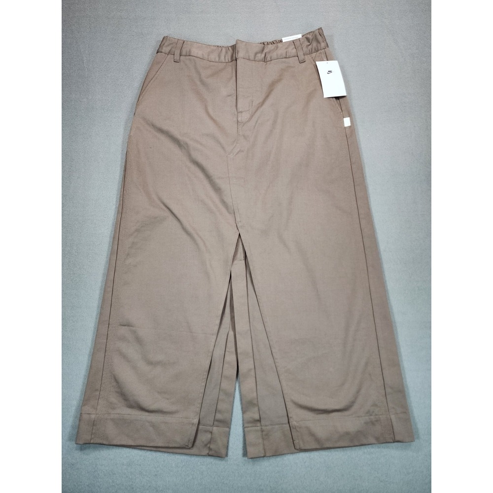 Nike Sportswear Essential Twill Maxi Skirt Brown Size Medium Elastic Waistband